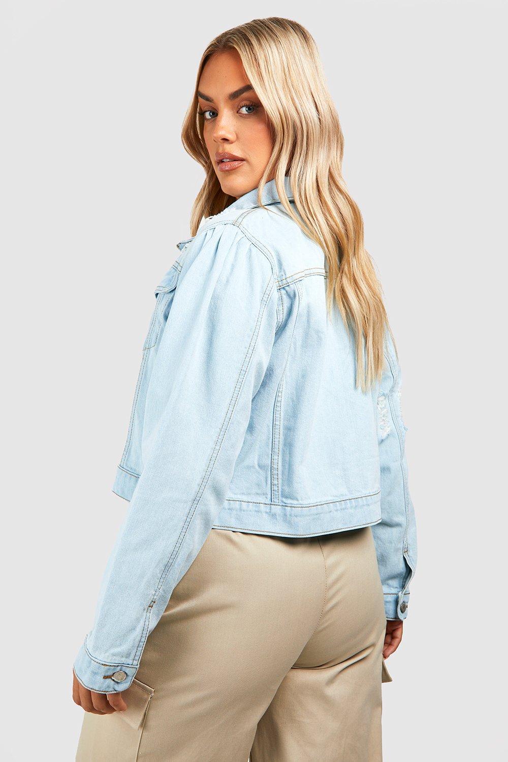 Puff shoulder on sale denim jacket uk